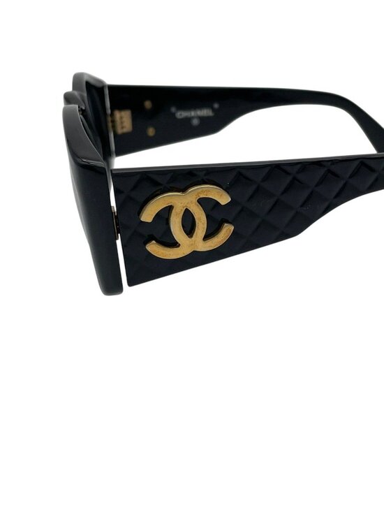Chanel Sunglasses Eyewear Quilted Black Gold CC Logo Vintage Classic Purple main image 8